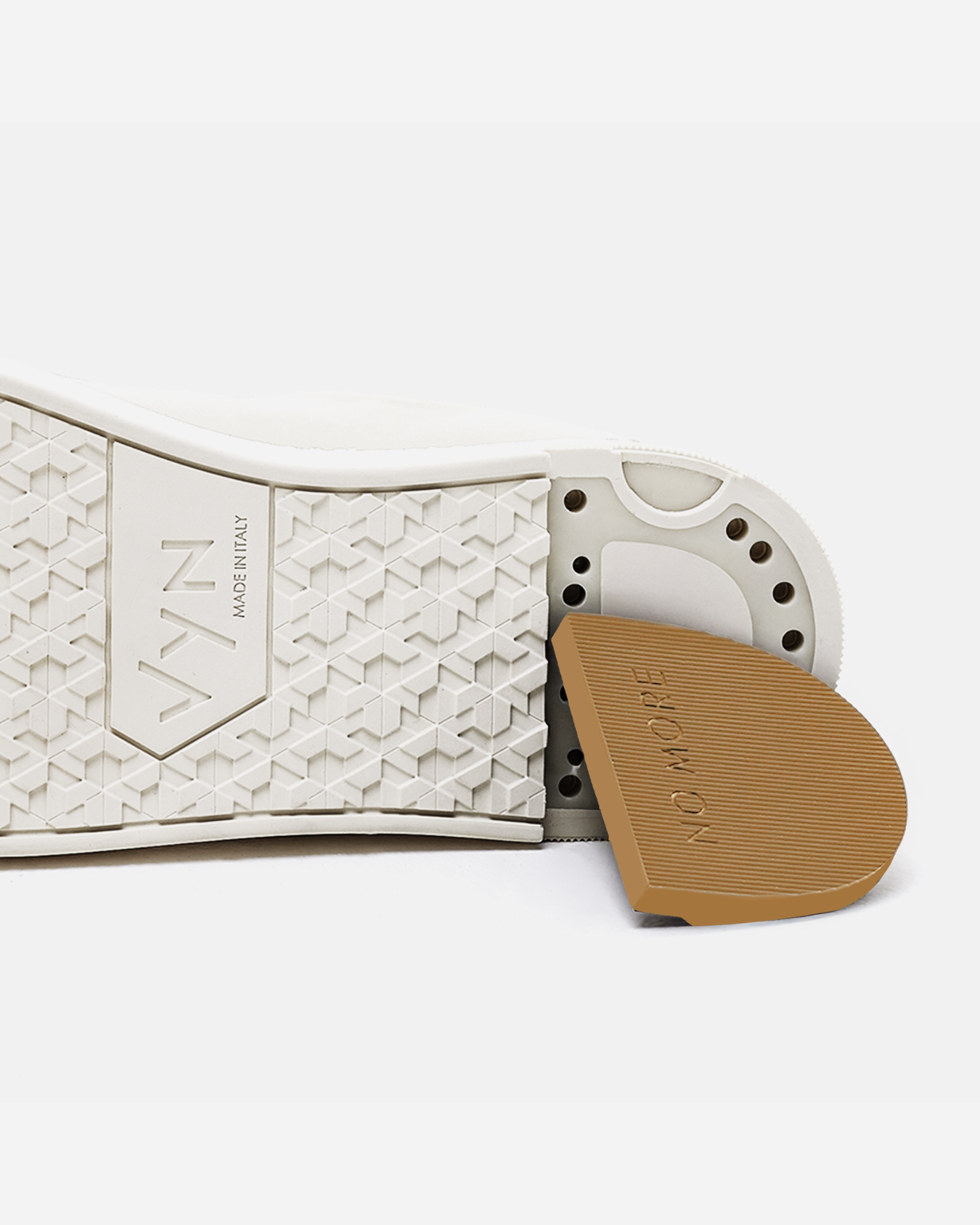 Women's Long-Luxe Off-White and Champagne Metallic Sneaker