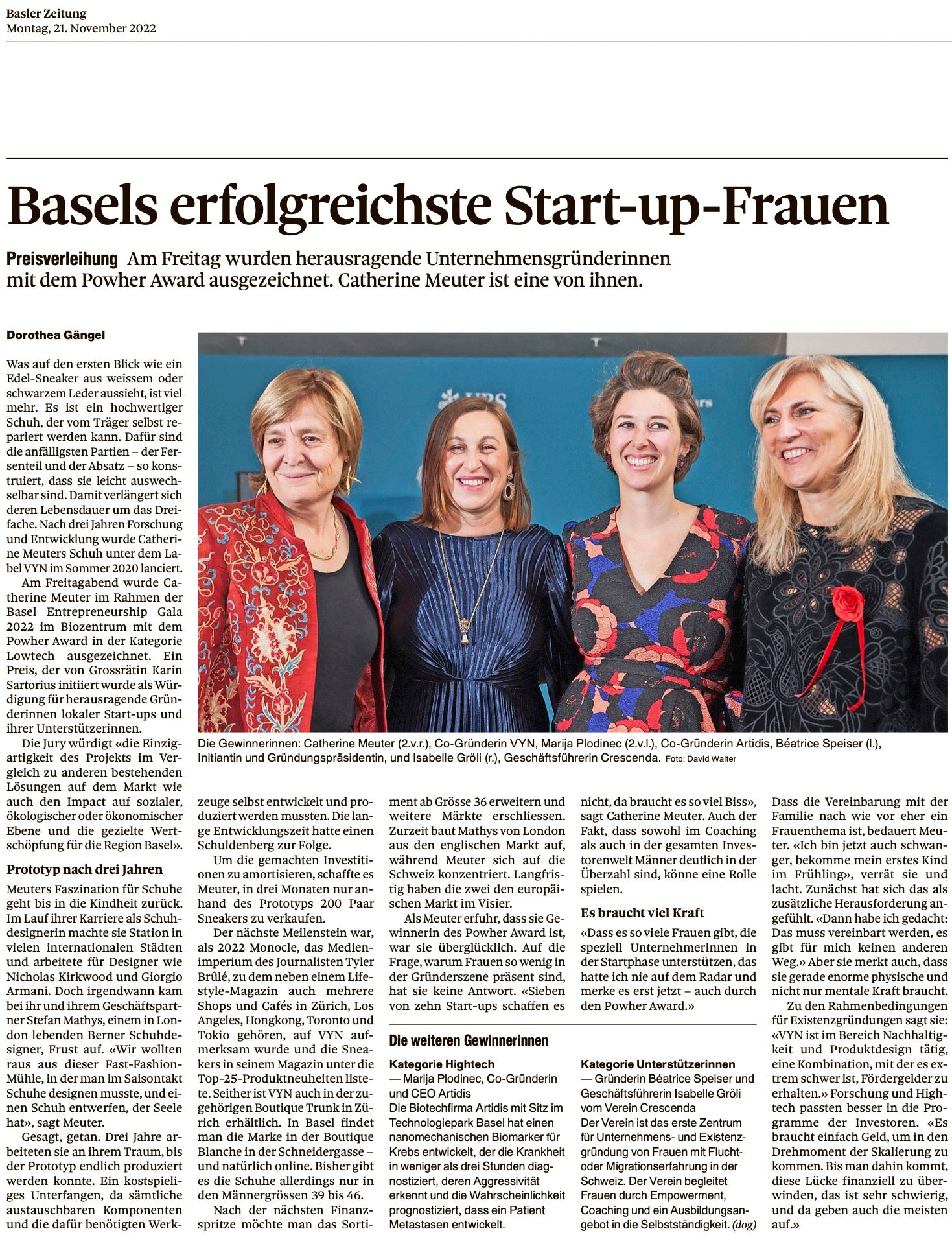 VYN in Basler Zeitung