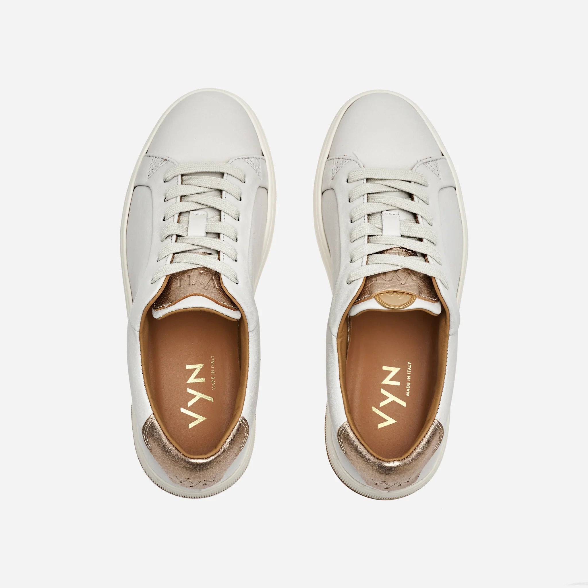 Women's AVA Off-White and Champagne Metallic Sneaker