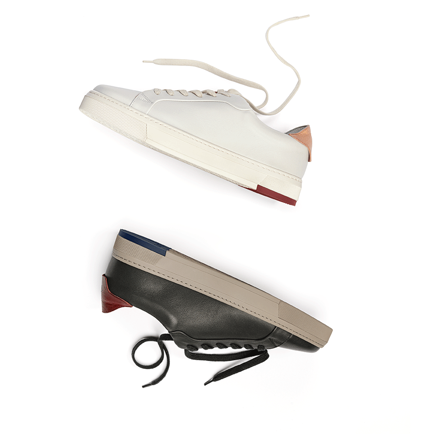 Gif of sneakers with different colour heels