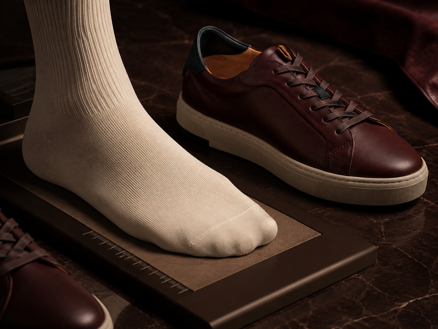 VYN footwear fitting, measurement with sneaker